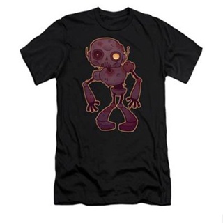 Rusty Zombie Robot T-Shirt เสื้อคู่วินเทจ เสื้อยืดสีขาวผู้ชาย