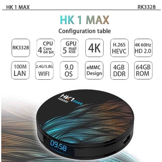 กล่องสมาร์ททีวีhk1-max-tv-box-android-9-0