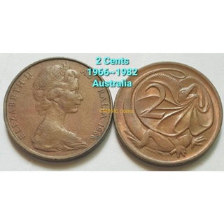 เหรียญ 2 Cents Australia 1966,1982 Elizabeth#2 *( ชุด 2 เหรียญ)*