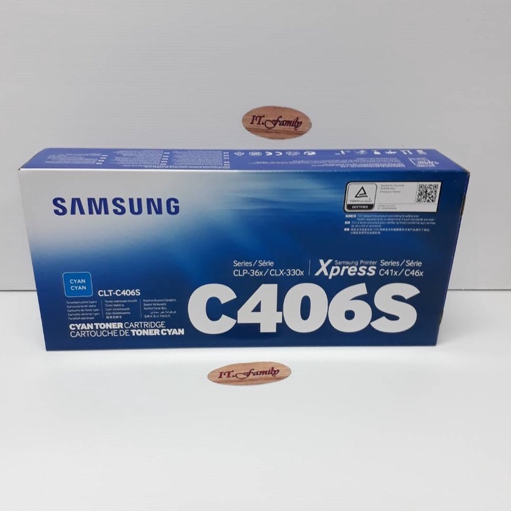 ตลับหมึกโทนเนอร์-samsung-clt-c406s-สีฟ้า-original-ออกใบกำกับภาษีได้