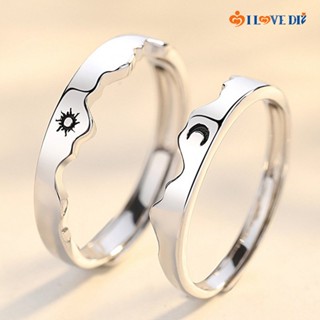 เครื่องประดับวันวาเลนไทน์โรแมนติก Sun Moon Love Vows Couple Rings 1 ชิ้น