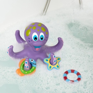 ของเล่นปลาหมึกไขลาน 3in1 เล่นได้ทั้งในน้ำและบนบก ใช้เชือกลากเดินได้ ของเล่นอาบน้ำ ของเล่นลอยน้ำ ของเล่นชายหาด ของเล่นไขล