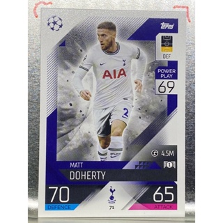 การ์ดนักฟุตบอล 2022/23 Matt Doherty การ์ดสะสม Tottenham hotspur การ์ดนักเตะ สเปอร์ส
