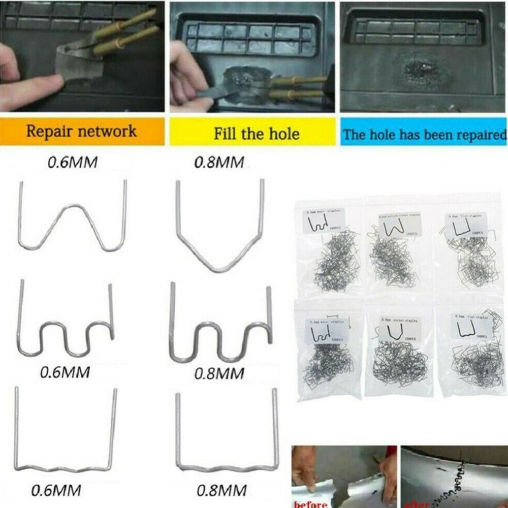 ลวดเย็บ-แบบร้อน-ขนาด-0-6-0-8-มม-สําหรับเชื่อมกันชนรถยนต์-พลาสติก-500-ชิ้น