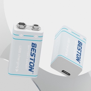 ถ่านชาร์จ BESTON 9V แบตเตอรี่ชาร์จ 9 โวลต์ 1000 mAh USB 9V Rechargeable Lithium Battery 1 ก้อน คุณภาพสูง ราคาถูก