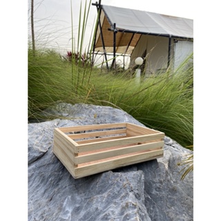 กระเช้าผลไม้ขนาด30X19.5cm.กล่องไม้ทำกระเช้า กล่องไม้ระแนง