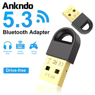 Ankndo อะแดปเตอร์ดองเกิลรับสัญญาณเสียง ไร้สาย USB บลูทูธ 5.3 สําหรับคอมพิวเตอร์ แล็ปท็อป หูฟัง เครื่องพิมพ์เสียง