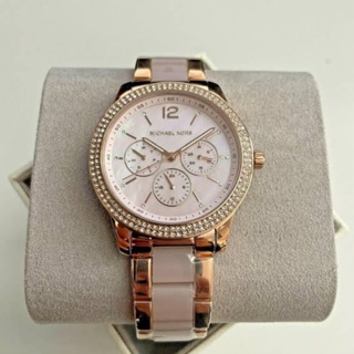 (ผ่อน0%) นาฬิกา Michael Kors MK6928 Tibby Multifunction Rose Gold Tone Stainless Steel Watch ✔️หน้าปัด 44 มม. สีโรสโกลด์