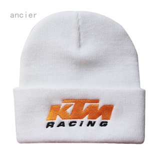 หมวกถัก ผ้าวูล ปักลายโลโก้ KTM แฟชั่นฤดูใบไม้ร่วง และฤดูหนาว สไตล์ฮิปฮอป สําหรับผู้หญิง