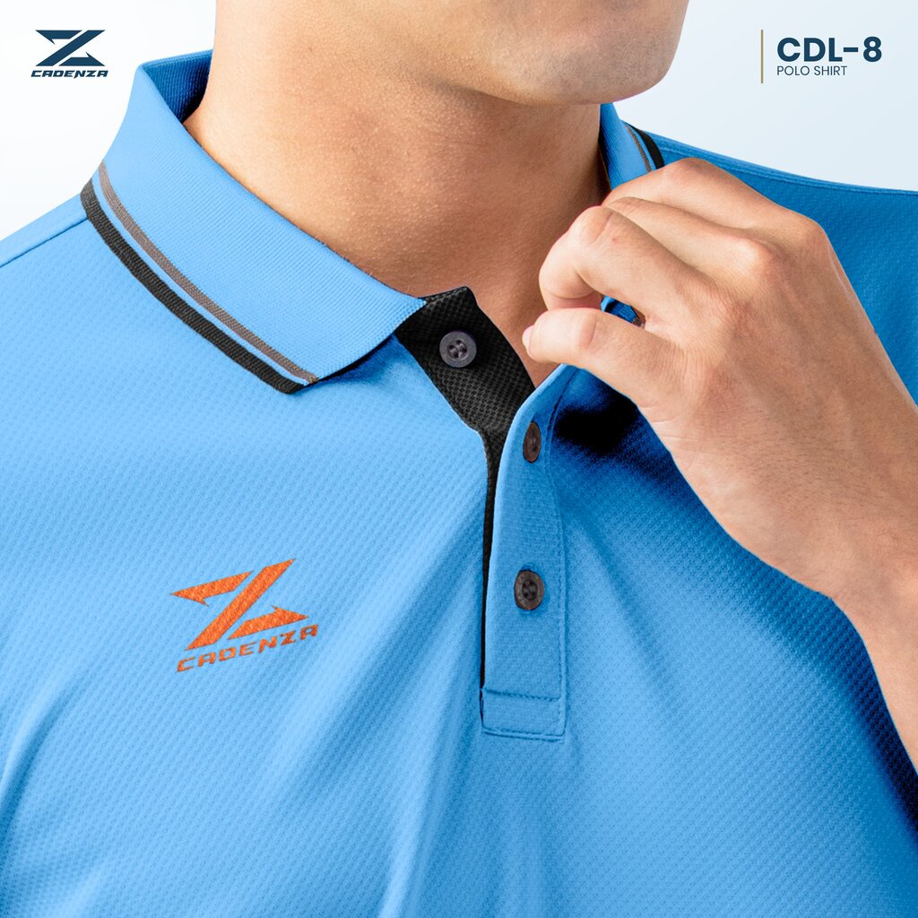 ภาพสินค้าใหม่  เสื้อโปโลผู้ชาย CADENZA (คาเดนซ่า) รุ่น CDL-8 MEN ผ้า Micro polyester 100% ใส่บาย สีเหลือง/ฟ้า/ชมพู/ส้ม/ขาว/เข... จากร้าน ksl_sport บน Shopee ภาพที่ 4