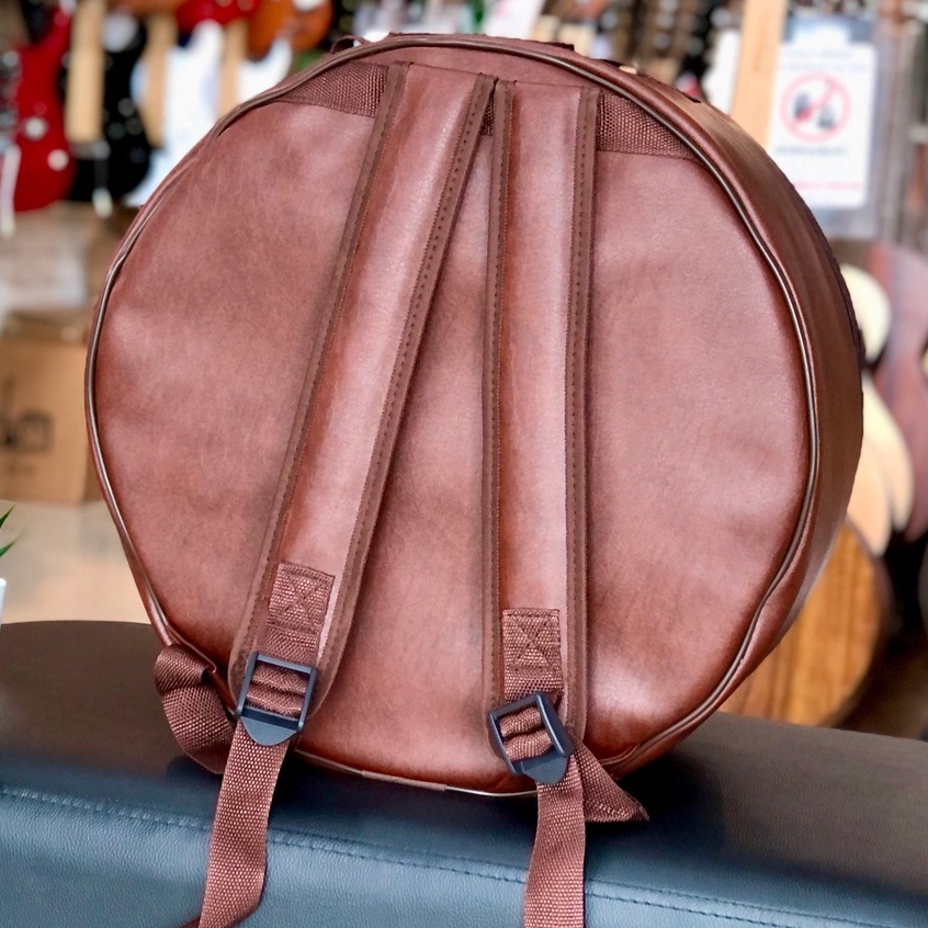 กระเป๋าสแนร์-takane-กระเป๋าใส่สแนร์-บุฟองน้ำด้านใน-งานหนังสีน้ำตาลหนา-ใส่ขนาด-14-นิ้ว-พกพาง่าย-ป้องกันฝน-ฝุ่นได้