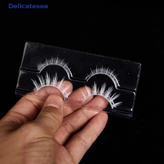 [Delicatesea] ขนตาปลอม แบบขยาย บน และล่าง แบบนิ่ม สีขาว 2 คู่
