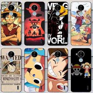 (Anime One Piece Luffy series) สําหรับ Nokia C30 C20 C10 เคสสีดํา นิ่ม TPU ป้องกันเต็มรูปแบบ
