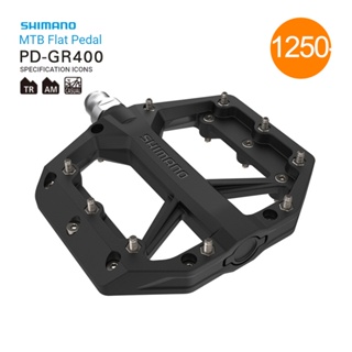 SHIMANO Flat Pedal PD-GR400 บันไดจักรยาน สำหรับสายลุย ชอบทางเทรล ทางดิน ชอบบันไดที่ยึดรองเท้าได้มั่นคง จัดรุ่นนี้ไป 😎👍