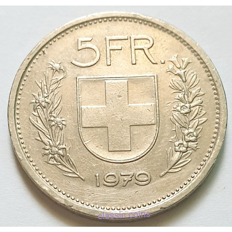 เหรียญ-5-francs-switzerland-1979-confoederatio-helvetica