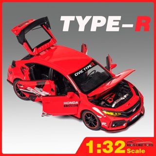 ✥☾☌Klt โมเดลรถยนต์ Honda Civic Type-R 1:32 ของเล่นสําหรับเด็กผู้ชาย