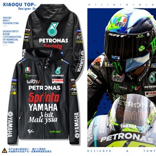 เสื้อแจ็กเก็ต มีฮู้ด ลายมงกุฎเกษียณอายุ สําหรับขี่รถจักรยานยนต์ YAMAHA YAMAHA Rossi