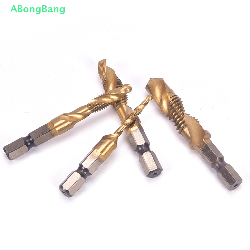 abongbang-m3-m10-ดอกสว่านเกลียว-ชุบไทเทเนียม-ก้านหกเหลี่ยม