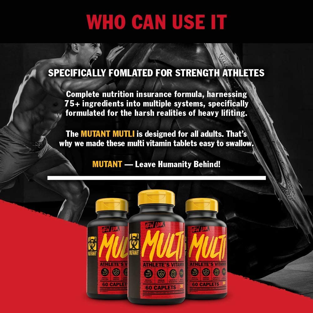 MUTANT MULTI 60 TABLETS วิตามินรวม เสริมสร้างกล้ามเนื้อ บำรุงร่างกาย ...