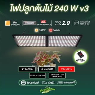 240W V3 ไฟปลูกต้นไม้ ไฟปลูกพืช Samsung lm301h + 660nm LED growlight