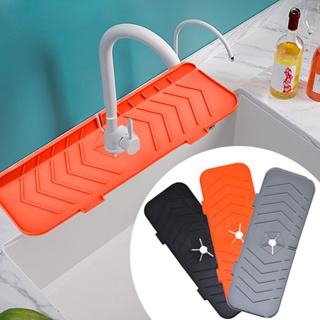 【AG】Splash-proof Foldable Faucet Mat Reusable Tear Resistant Drain TPR Soap Dispenser Tray Sink
