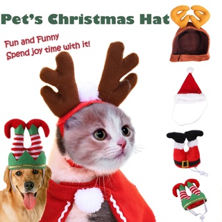 หมวกคริสต์มาส เครื่องประดับศีรษะ สําหรับสัตว์เลี้ยง สุนัข แมว