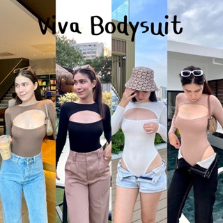 🥐Viva Bodysuit🥐 บอดี้สูทเปิดอกสุดแซ่บบ งานผ้าเรยอนยืดได้เยอะมากก มีกระดุมแป้กถอดสวมใส่สบาย Cropbkk ♡