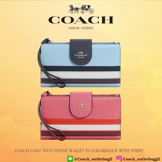 COACH C4182 TECH PHONE WALLET IN COLORBLOCK WITH STRIPE
