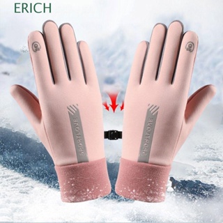 Erich ถุงมือขี่จักรยาน กีฬาฤดูหนาว สกีหิมะ ถุงมือกันน้ํา หน้าจอสัมผัส ถุงมืออุ่น ป้องกัน