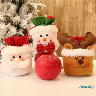 Aqq-ถุงใส่ขนม ลายคริสต์มาส ซานต้าคลอส สโนว์แมน กวาง น่ารัก สําหรับตกแต่ง