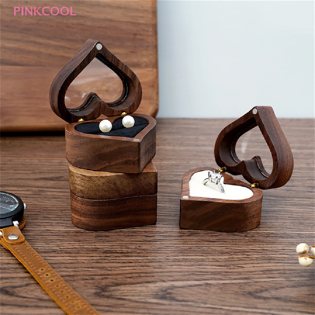 pinkcool-หัวใจ-วอลนัทไม้-กล่องแหวนหมั้น-ข้อเสนอ-ที่ใส่แหวน-เครื่องประดับ-ขายดี