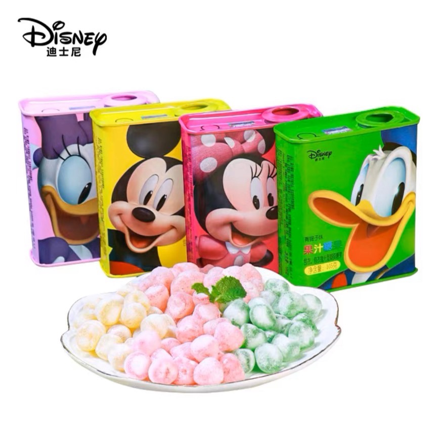 พร้อมส่งจากไทย-disney-ลูกอมกระป๋องเหล็ก-รสผลไม้