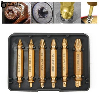 [CRAZY SALE]Remover Extractor 6Pcs 6pcs Damage Screw Drill Bits Easy Out Kit Stud Reverse