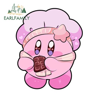 Earlfamily สติกเกอร์ไวนิล ลายการ์ตูน Kirby Chocolate กันน้ํา สําหรับติดตกแต่งรถยนต์ แล็ปท็อป 13 ซม. x 10.6 ซม.