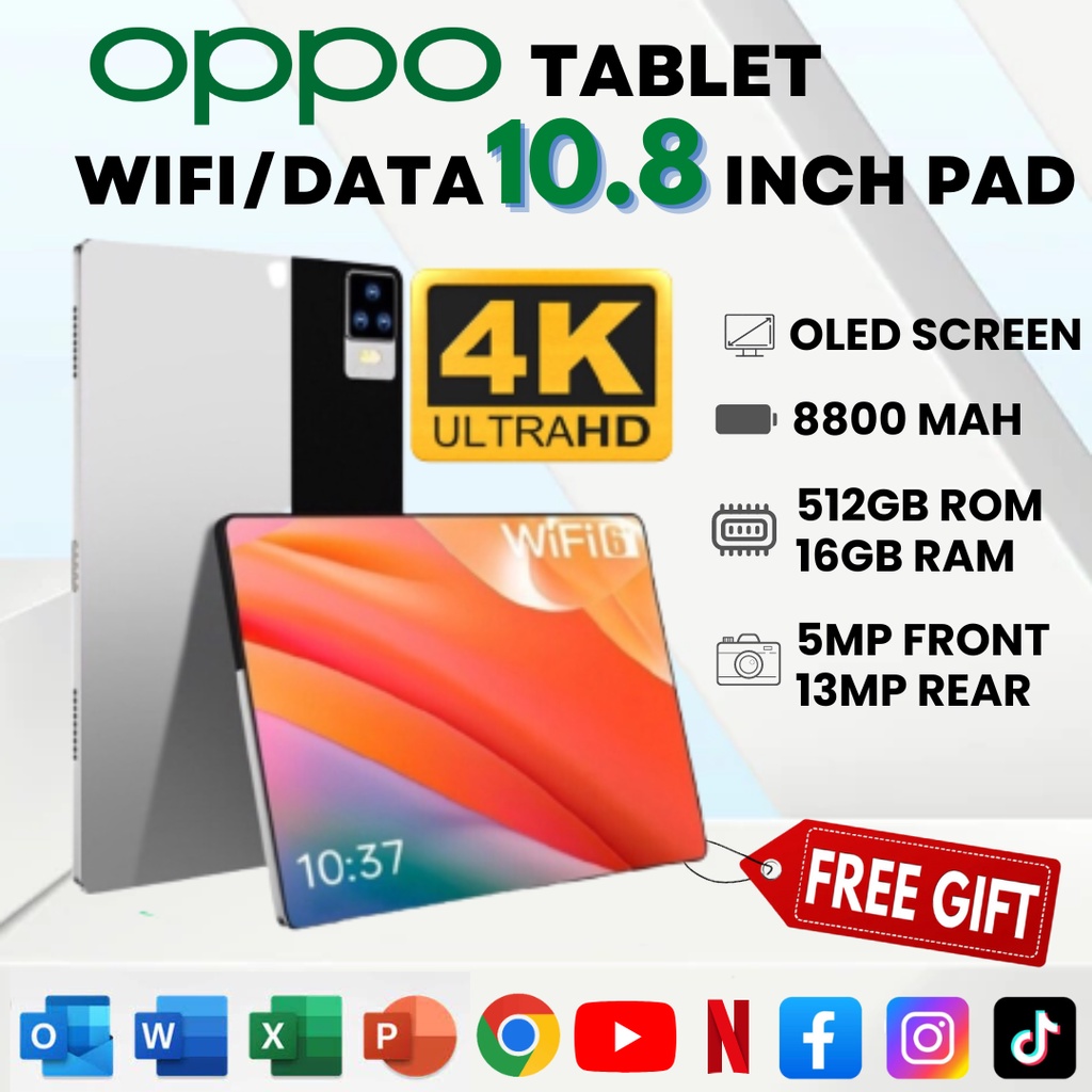 ภาพหน้าปกสินค้าOPPO Tablet PC OPPO แท็บเล็ต 10.8 Inch Android 8.1 6GB RAM 128GB ROM สองซิม 4G LTE รองรับซิมการ์ดทุกเครื่อข่าย จากร้าน 8cellentstore บน Shopee