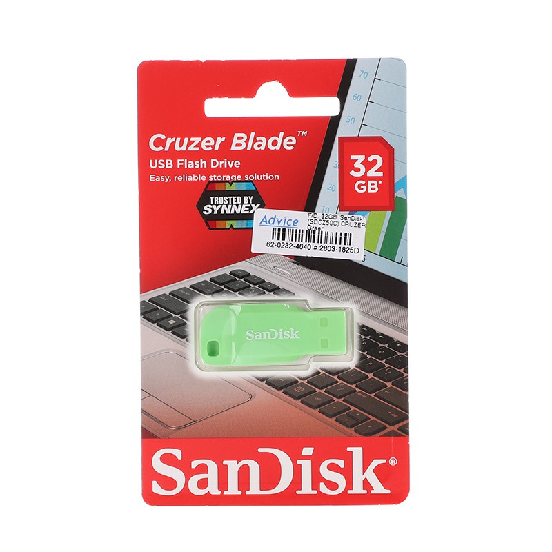 ภาพสินค้าSanDisk Flash Drive แฟลชไดร์ฟ 32GB (SDCZ50) CRUZER BLADE Green จากร้าน advice_officialshop บน Shopee ภาพที่ 3