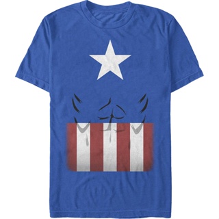 Captain America Costume T-Shirt เสือยืดผู้ชาย เสื้อสาวอวบ