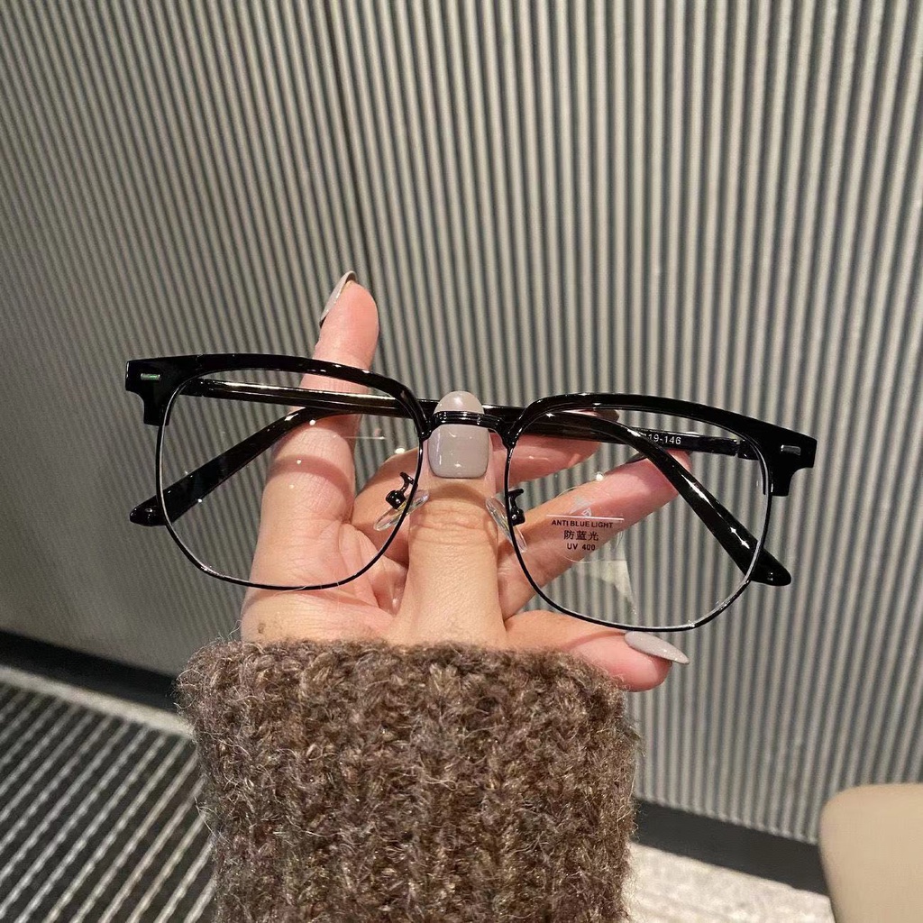 ราคาและรีวิวแว่นสายตาสั้น -50 ถึง - 600 แว่นตาแฟชั่น แว่นตาผู้ชาย แว่นตาผู้หญิง TR90 กรอบแว่นตาออปติคอล แว่นตากันคิ้ว แว่นกรองแสงคอมพิวเตอร์