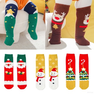 ถุงเท้าผ้าฝ้าย พิมพ์ลายการ์ตูน คริสต์มาส อบอุ่น สําหรับเด็กทารก อายุ 1-3 ปี