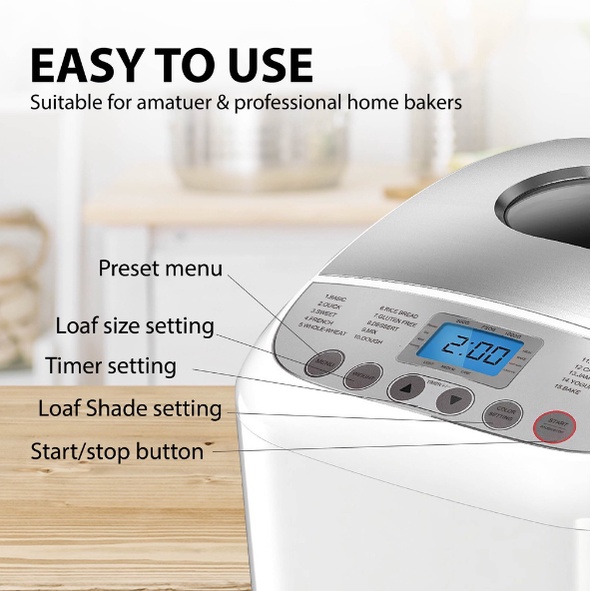 ภาพสินค้าเครื่องทำขนมปัง เครื่องทำขนมปังอเนกประสงค์ 4.5 ลิตร Bread Maker Ecolife78 4.5L จากร้าน abc_tablet บน Shopee ภาพที่ 2