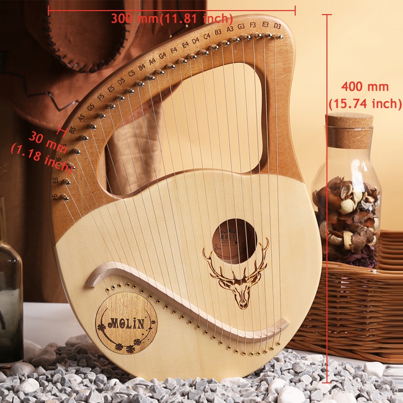 ภาพสินค้าlyre 24-string beginner lyre 24-string harp lyre small portable musical instrument easy to learn จากร้าน ensoullove.th บน Shopee ภาพที่ 3