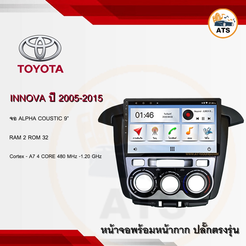 จอแอนดรอยด์ Innova 2005-2015 ยี่ห้อ Alpha Coustic 9 นิ้ว Androidแท้ Ram ...