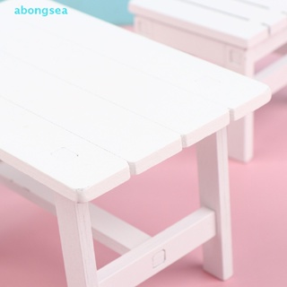 Abongsea 3 ชิ้น / เซ็ตบ้านตุ๊กตา 1:6 เฟอร์นิเจอร์ห้องครัวจิ๋วโต๊ะอาหารเก้าอี้ชุดดี