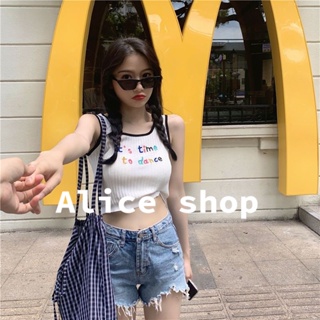 Alice  เสื้อครอป เสื้อกล้ามผู้หญิง สไตล์เกาหลี 2023 ใหม่  Beautiful Trendy สวยงาม Stylish AS2211223 36Z230909