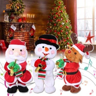 ตุ๊กตาซานตาคลอส สโนว์แมน กวางเอลก์ คริสต์มาส ไฟฟ้า ร้องเพลง คุณภาพสูง สําหรับตกแต่งบ้าน