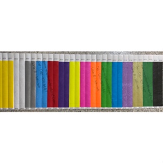 ภาพหน้าปกสินค้าริสแบนด์กระดาษกันน้ำ(เส้นละ3บาท1แผ่นมี10เส้น)ขนาน2.5cm ที่เกี่ยวข้อง