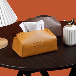 กล่องใส่กระดาษทิชชู่ แบบหนัง หรูหรา แบบสร้างสรรค์ แฟชั่นเรียบง่าย สไตล์นอร์ดิก สําหรับตกแต่งห้องนั่งเล่น โต๊ะกาแฟ