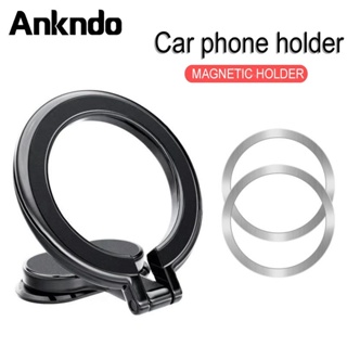 Ankndo แหวนแม่เหล็กติดแดชบอร์ดรถยนต์ สําหรับ iP 14 13 12 Pro Max Mini MagSafe