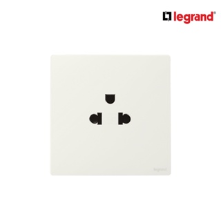 Legrand เต้ารับเดี่ยว 3 ขา มีกราวด์ สีขาว 1G EURO-US 16A 2P+Earth Socket| Mallia Senses | Matt White |281103MW |BTiSmart