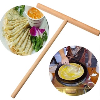 【AG】Crepe Maker Pancake Batter Wooden Spreader Stick Home Kitchen Tool Kit DIY